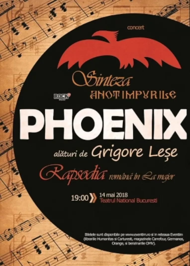 Concert Phoenix la Teatrul National Bucuresti: Rapsodia
