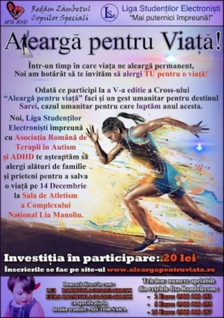 Evenimentul caritabil "Alearga pentru o viata" a ajuns la cea de-a 5-a editie 