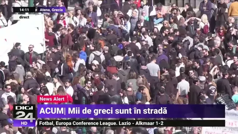 Noi proteste de amploare in Atena, grecii cer masuri dupa tragedia feroviara