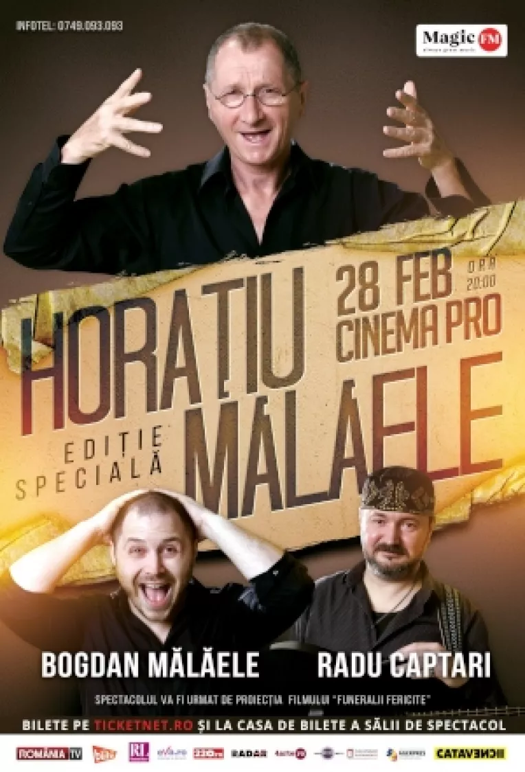 Un spectacol de zile mari, azi, la Cinema Pro: Horatiu Malaele - editie speciala